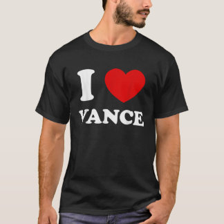 Camiseta Eu Amo Vance Eu Adoro Vance Vance Divertido