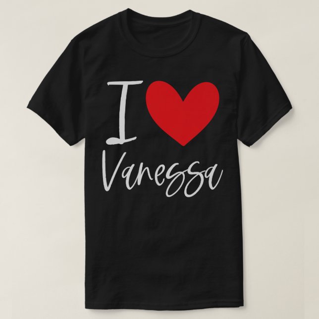 Camiseta Eu Amo Vanessa Name Personalizar Mulher BFF Fr (Frente do Design)
