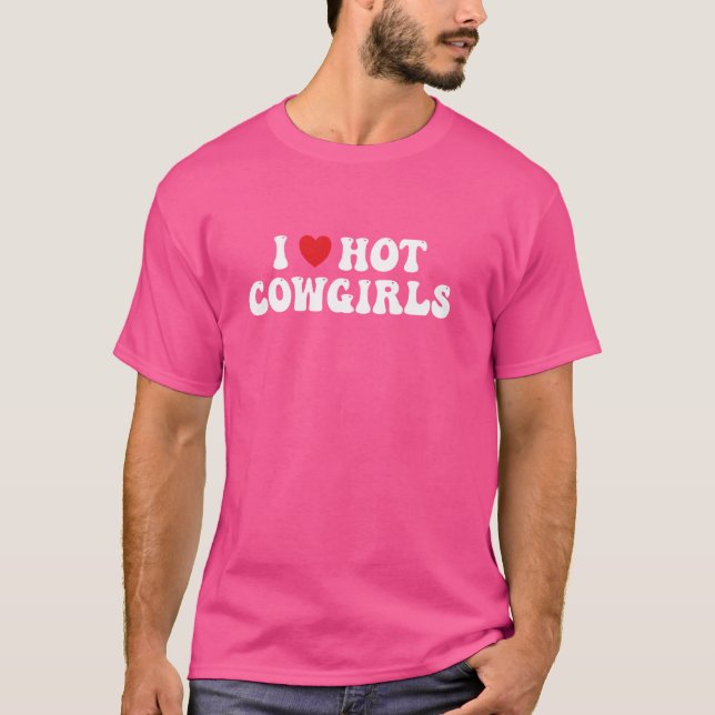 Camiseta Eu amo vaqueiras quentes, vaqueiras vermelhas do c (Frente)