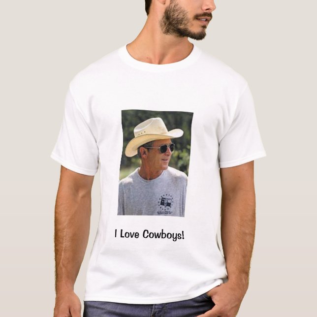 Camiseta Eu amo vaqueiros & George Bush (Frente)