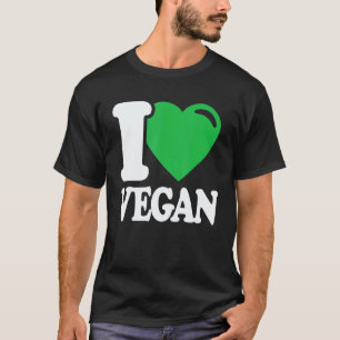 Camiseta Eu Amo Vegano - Coração Vintage Retro Vegano Basea