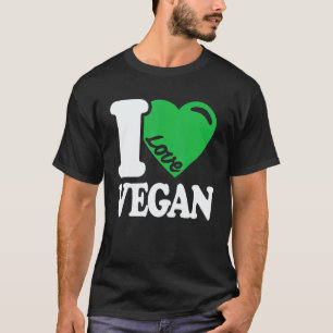 Camiseta Eu Amo Vegano - Coração Vintage Retro Vegano Plant