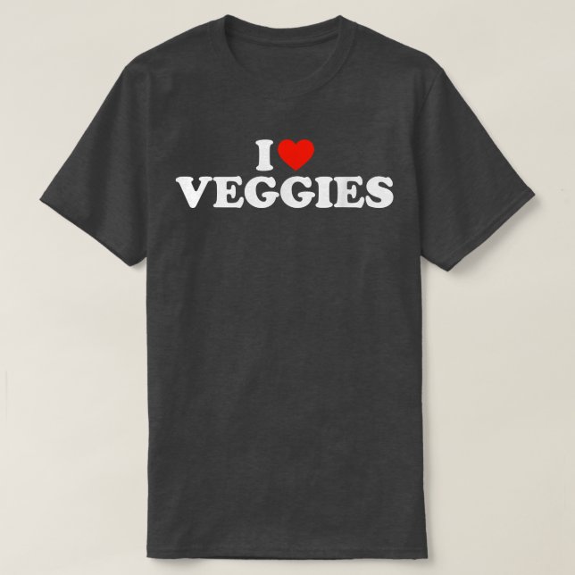 Camiseta Eu Amo Veggies Vegetariana Engraçada Eu Amo Veggen (Frente do Design)