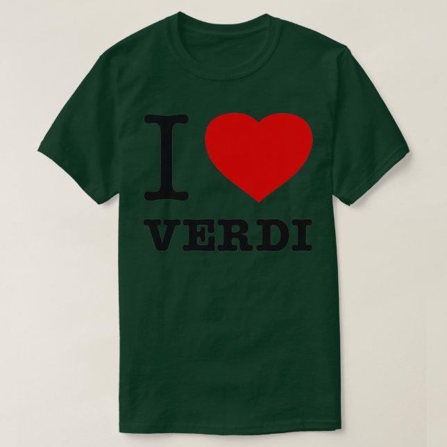 CAMISETA EU AMO VERDI (Frente do Design)