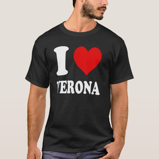 Camiseta Eu Amo Verona Itália (Frente)