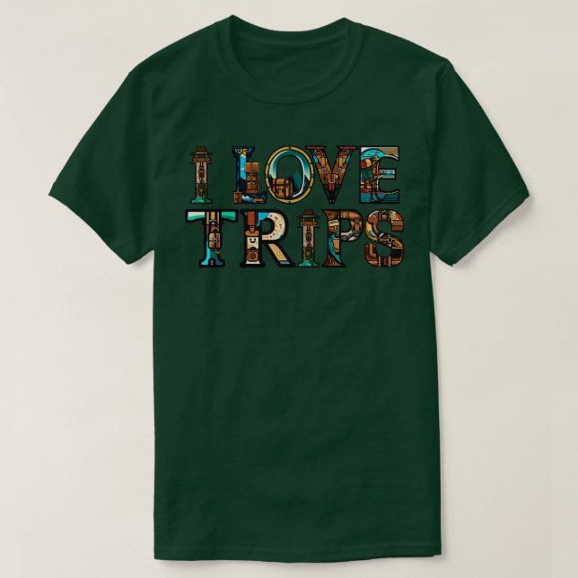 Camiseta Eu Amo Viagens (Frente do Design)