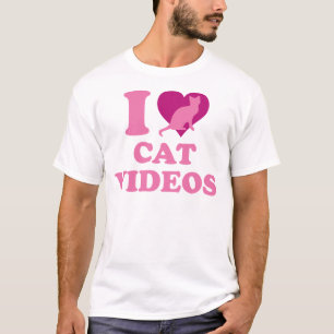 Camiseta Eu Amo Vídeos De Gatos