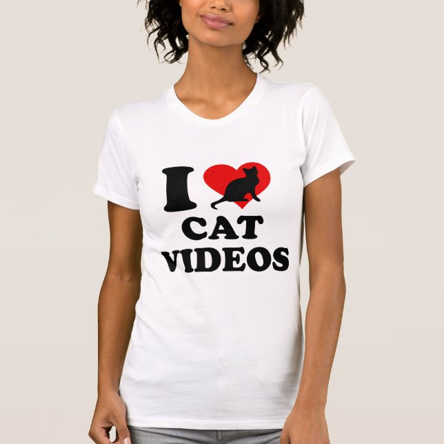 Camiseta Eu Amo Vídeos de Gatos (Frente)