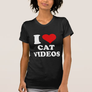 Camiseta Eu Amo Vídeos de Gatos