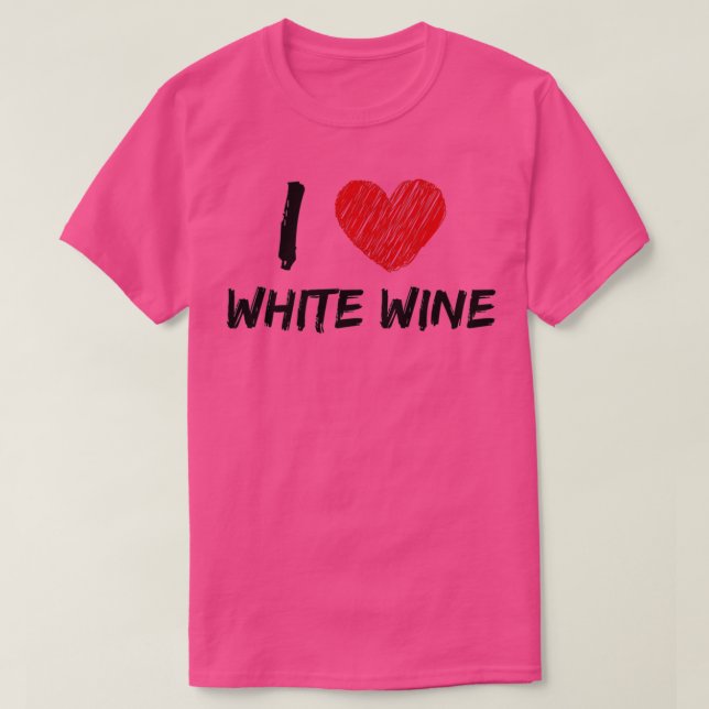 Camiseta Eu Amo Vinho Branco (Frente do Design)