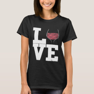 Camiseta Eu Amo Vinho Vidro Vidro Coração Vinho Bebê Dis
