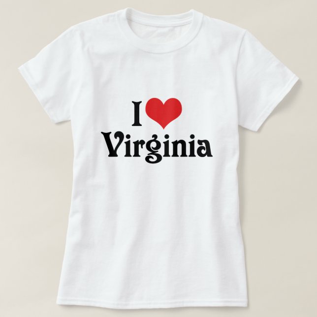 Camiseta Eu Amo Virgínia (Frente do Design)