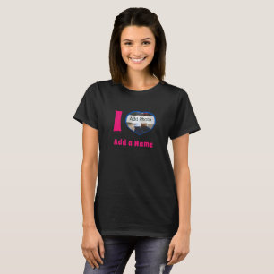 Camiseta Eu amo você adicionar foto de nome fofo moderno