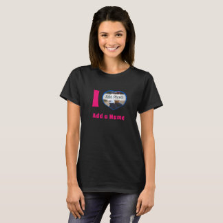 Camiseta Eu amo você adicionar foto de nome fofo moderno