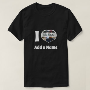 Camiseta Eu amo você adicione o nome foto moderna fofa