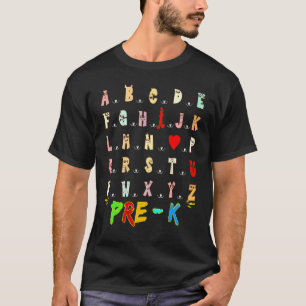 Camiseta Eu Amo Você Alfabeto Monstro Fofo Olá Pré K Esl