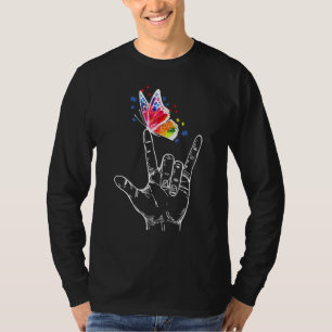 Camiseta Eu Amo Você Assinar A Linguagem De Sinal De Borbol