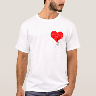 Camiseta Eu Amo Você, Coração Vermelho, chic elegante