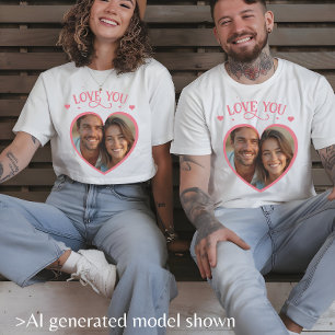 Camiseta Eu Amo Você Foto Romântica Coração homens