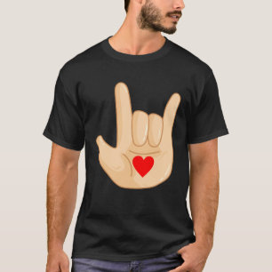 Camiseta Eu Amo Você Gesto De Mão Da Língua De Sinais Ameri