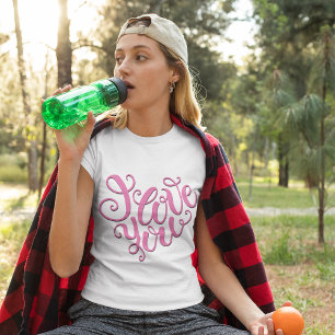 Camiseta Eu Amo Você Rosa