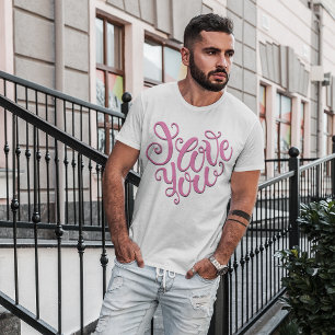 Camiseta Eu Amo Você Rosa