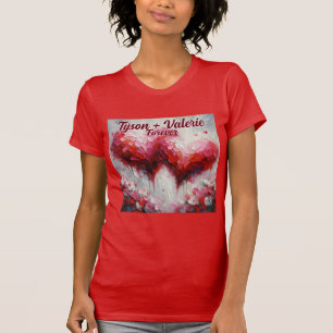 Camiseta Eu Amo Vocês Dois Corações Abstrato Personalizados