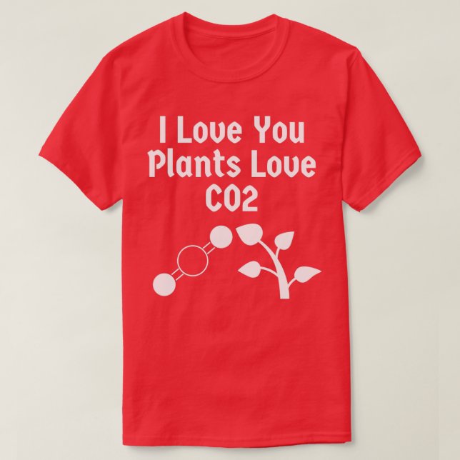 Camiseta Eu Amo Vocês Plantas Amo CO2 (Frente do Design)