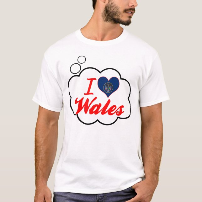 Camiseta Eu amo Wales, Utá (Frente)