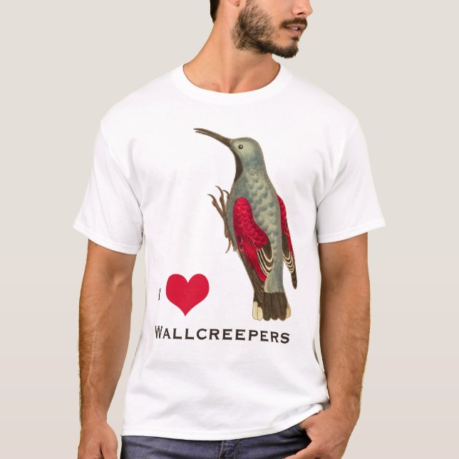 Camiseta Eu amo Wallcreepers para o Birder ou o Twitcher (Frente)