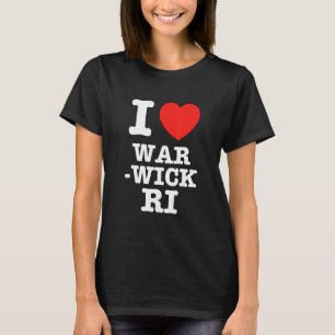 Camiseta Eu Amo Warwick Rhode Island RI Amor