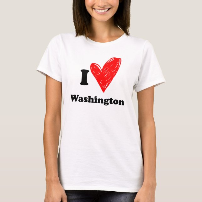 Camiseta Eu amo Washington (Frente)