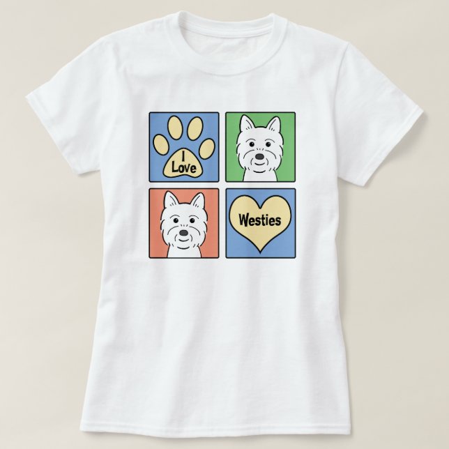 Camiseta Eu amo Westies (Frente do Design)