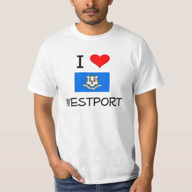 Camiseta Eu amo Westport Connecticut (Frente)