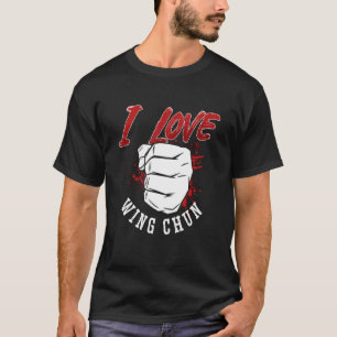 Camiseta Eu Amo Wing Chun Kung Fu Lutador Marcial Wing Chun