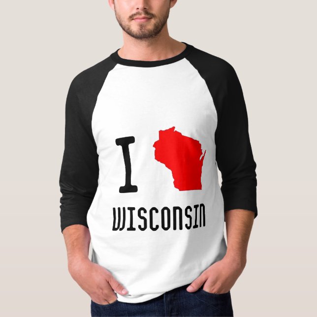 Camiseta Eu amo Wisconsin (Frente)