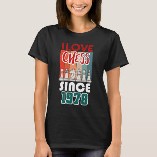 Camiseta Eu amo xadrez desde 1978