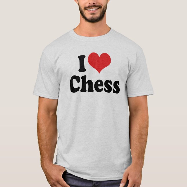 Camiseta Eu Amo Xadrez do Coração (Frente)