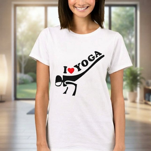 Camiseta Eu Amo Yoga (I love yoga t-shirt.)