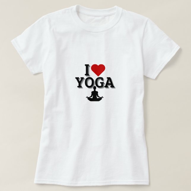 Camiseta Eu Amo Yoga - Yoga Lover (Frente do Design)