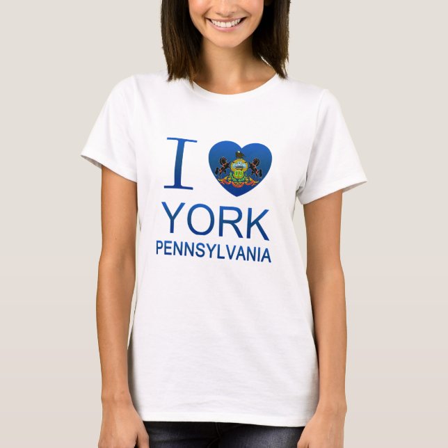 Camiseta Eu amo York, PA (Frente)