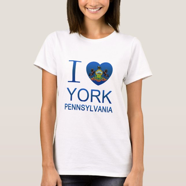 Camiseta Eu amo York, PA (Frente)