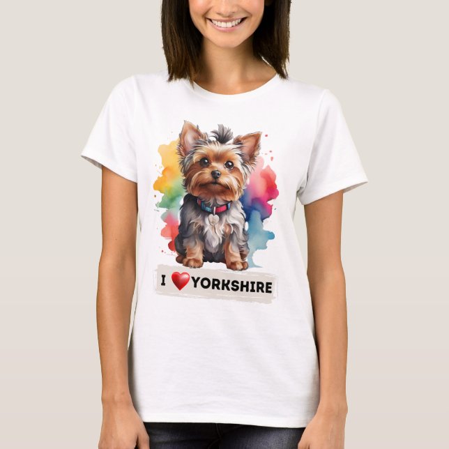 Camiseta Eu amo Yorkshire (Frente)