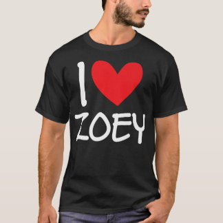 Camiseta Eu Amo Zoey Name Personated Girl Woman Bff Frien