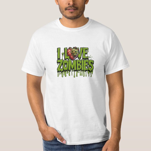 Camiseta Eu Amo Zombies (Frente)
