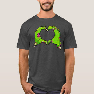 Camiseta Eu Amo Zumbis Dia das Bruxas Roupas Divertidas de