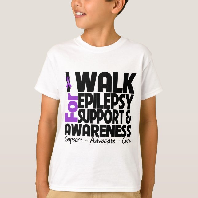 Camiseta Eu ando para a consciência da epilepsia (Frente)