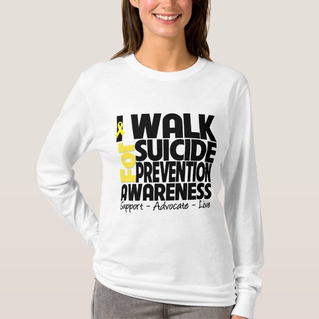Camiseta Eu ando para a consciência da prevenção do (Frente)