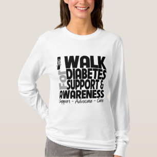 Camiseta Eu ando para a consciência do diabetes
