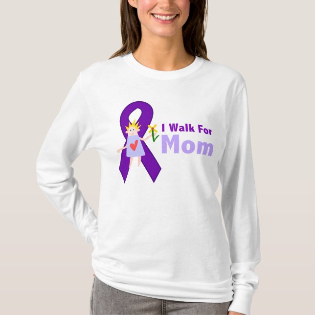 Camiseta Eu ando para o presente de Alzheimer da mamã (Frente)